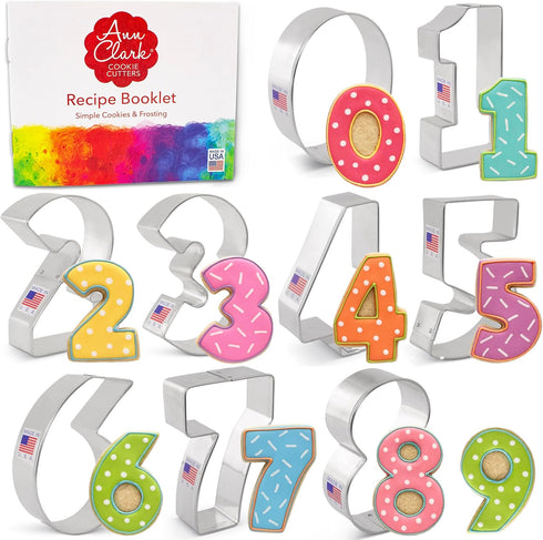 Ann Clark Cookie Cutters Number Cookie Cutters, 9-Pc. Set Made in USA