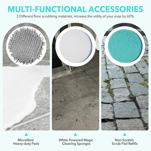 S7001 Shrak,S8201 S8001 S7000 S7201 S7000AMZ S7005 S7020 S7001C (2Green2White2Grey) Frescares Upgraded Steam&Scrub Mop