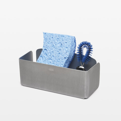 Suction Sponge Holder in Rust-Proof Aluminum for Secure Sink Storage