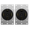 ENERLITES 50 Amp Range Receptacle Outlet, NEMA 14-50R, 3-Pole, 4 Wire, 250V, 66500-BK, 2 Pack, Black