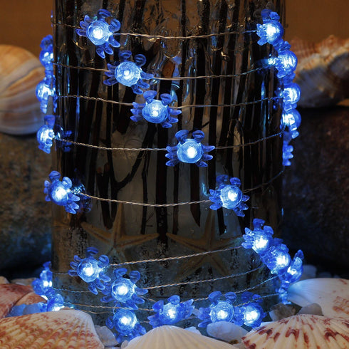 40 10 Impress Life Bay Marina Theme Ocean String Lights, LEDs Blue Crab ft Length Decorating Lights with Remote