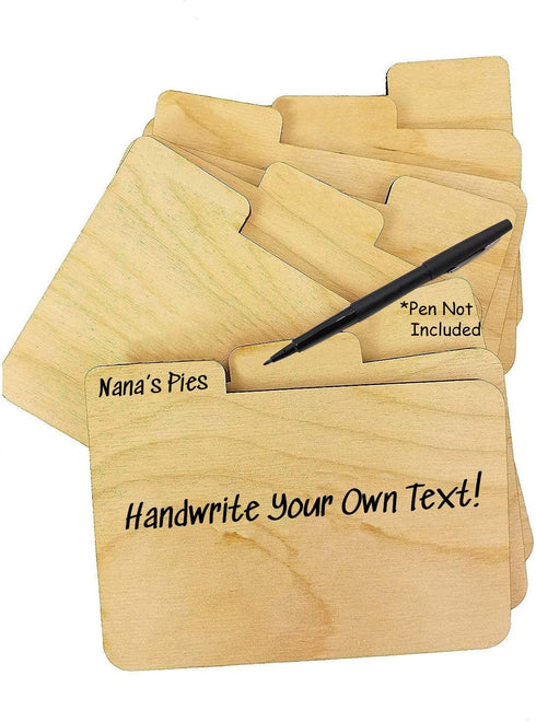 Wood 4x6 Recipe Dividers (Set of 9) with Tabs - Handwrite Personalized Text for Recipe Dividers, Perfect Gift for Cooks