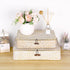 Hipiwe Set 2 of Flat Woven Wicker Storage Bins with Lid Natural Seagrass Basket Boxes Multipurpose Home Organizer Bins