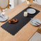 Small Solid Black Farmhouse Scalloped Table Runner Washable Polyester Cute Everyday Decorative