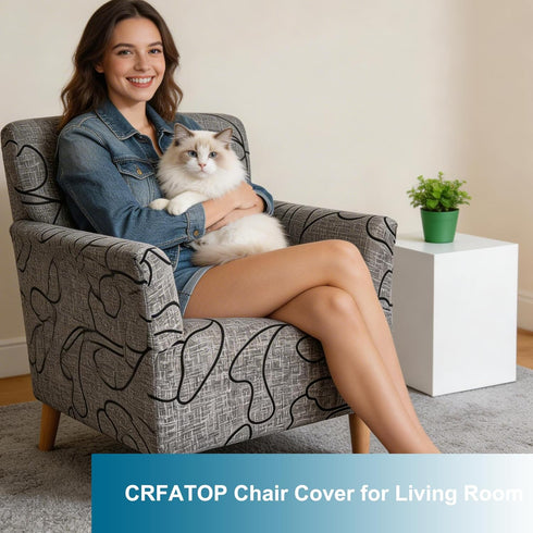 1-Piece Sofa,B64 CRFATOP Stretch Modern Banquet Armchair Slipcover Accent Chair Covers with Arms Soft Chair Slipcovers