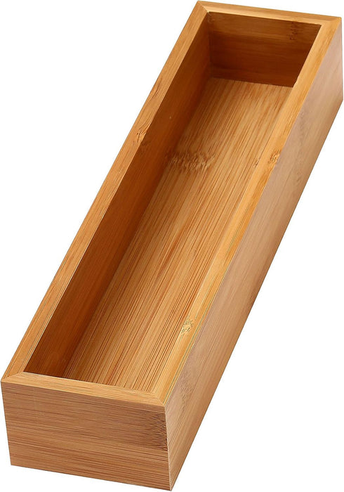 YBM HOME Bamboo Drawer Organizer Storage Box for Kitchen, Junk Drawer, Office, Bedroom, Craft, Sewing, Bathroom, 3x12x2
