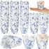Gerrii 200 Pcs Chinoiserie Blue White Flower Cupcake Liners | Mini Baking Cups for Decoration