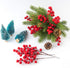 WXJ13 30 Pieces Artificial Pine Branches Christmas Holly Berries Artificial Red Berry Stems for Christmas Wreath