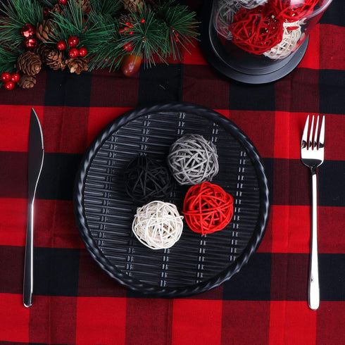 STMK 24 Pcs 2 Inch Rattan Balls Decorations - Wicker Balls for Home Decor DIY Vase Bowl Filler (Black, Grey, Red, White)
