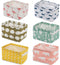 Foldable Storage Basket - Set of 6 Small Collapsible Canvas Organizers with Handle for Home Decor and Toys