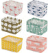 Foldable Storage Basket - Set of 6 Small Collapsible Canvas Organizers with Handle for Home Decor and Toys