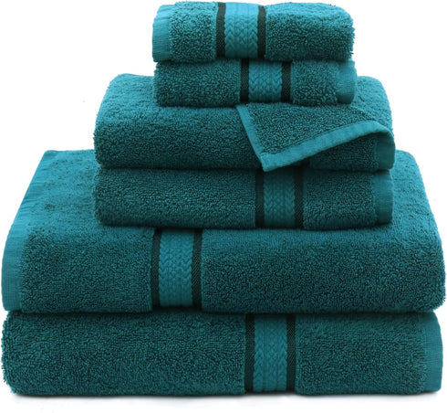 COTTON CRAFT Ultra Soft 6 Piece Towel Set - 2 Large Bath