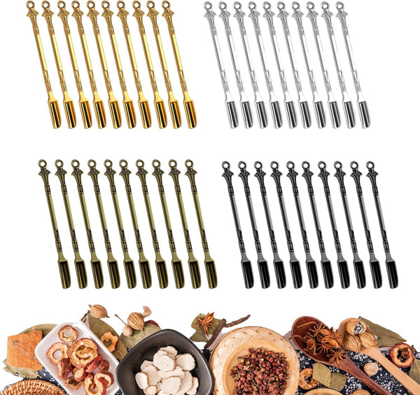 nuuubik 40 PCS Mini Spoons, Tiny Metal Mini Shovel Spoons for Powder, Metal