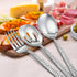 E-far 6-Piece Hammered Serving Utensils Set, 8.7 Inch Stainless Steel Hostess Spoons and Forks, Dishwasher Safe