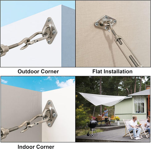 yofit Shade Sail Hardware Kit 5 Inch for Triangle Rectangle Sun Shade Sail Installation, 80 Pcs Stainless Steel