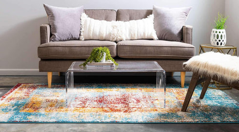 Unique Loom Rosso Collection Traditional Medallion Distressed Bohemian Vintage Southwestern Area Rug, 2 ft x 3 ft,