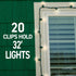 Command 20 24 Command Outdoor Light Clips, Clear Clips and Strips, Damage-Free Hanging Outdoor Light Clips with Weather