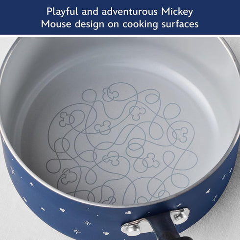 Farberware Disney Bon Voyage Ceramic Nonstick Lid, Dishwasher Safe, 2-Quart Saucepan, Blue
