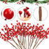 50pack NBGV Christmas Tree Decorations Artificial Berry Stems Red Berry Picks for Xmas Winter Party Holiday Flower