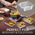 Fit Meal Prep 50 Pack Small Aluminum Foil Pans with Clear Lids, 1 lb 5 x 4” Disposable Baking Pans