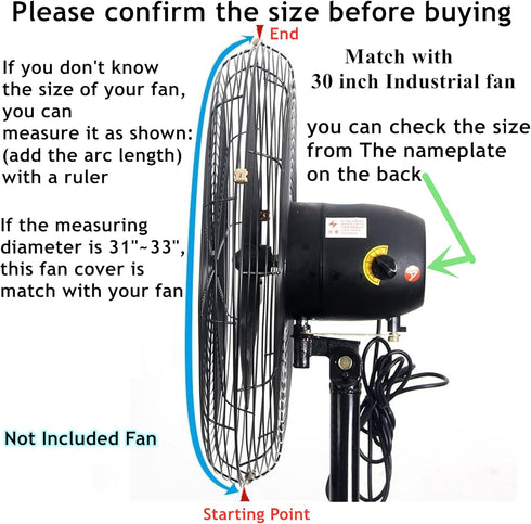 2 PACK Fan Cover for 30 Inch Industrial Pedestal Fan, Dust Cover for Kids Finger Protection, Washable, Reusable