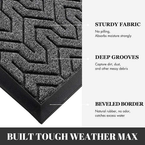 Yimobra Door Mat, 29.5 x 17 Inch, Heavy Duty Non-Slip Outdoor Indoor Doormat for Home Entrance, Easy to Clean