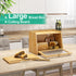 kiplant Counter, Bread Box with Cutting Board, Bamboo Bread Box for Kitchen Bread Storage Container with Wavy Arcylic