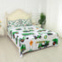 Set 4PC Set 1 1 2 Sheet Green Tractor: Queen Size Cartoon Excavator Truck Bed Sheets for Boys Kids Toddler Deep Pocket