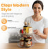 Oizeir 2 Countertop, Tier Lazy Susan Organizer for Cabinet, Clear Acrylic Rotating Spice Rack Turntable for Kitchen