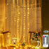 300Led 10x10ft Honche Fairy Curtain String Lights with Remote Window Lights for Bedroom Wedding Party Festive Season