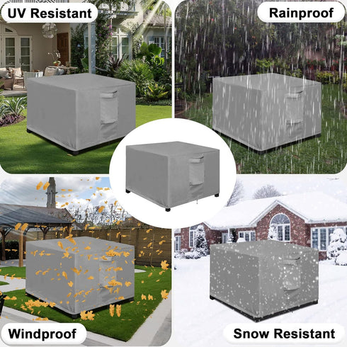 21L 21W 17H Inch, OutdoorLines Outdoor Waterproof Patio Ottoman Covers - Square UV-Proof Patio Side Table Cover