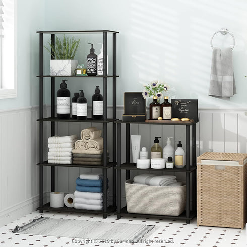 3-Tier Furinno TURN-N-TUBE Storage Shelves, Book Shelf, Corner Shelf, Toolless Open Shelves, for Organization