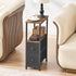 DALEMHOME 2 HKET1200BR End Table, Narrow Side Table with Fabric Drawers, Slim Nightstand, Small Bedside Table