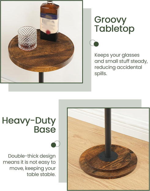 TBZ30BF CHOEZON Drink Table, Small Round Side Table for Small Spaces, Thickened Base End Table, for Living Room