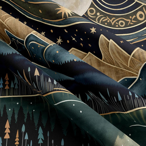 Tapzen Mountain Forest Tapestry, 60x40 inches Boho Landscape Wall Art for Bedroom Decor
