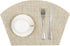 SHACOS Small Round Table Placemats - Wedge Placemat Set of 4, Non-Slip Heat Resistant Woven Vinyl, Beige Yellow