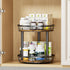 12'' 2 Countertop, LAMU Wood Lazy Susan Spice Rack Organizer, Tier Spice Organization for Cabinet, Kitchen, Table Top