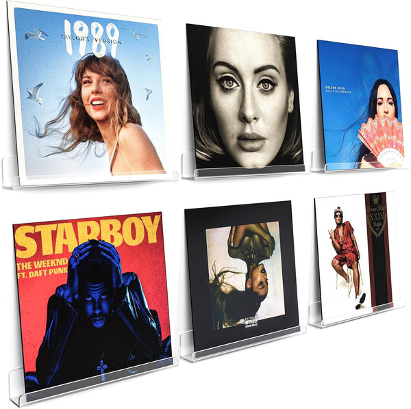 Laurensory Vinyl Record Shelf Wall Mount, 12 inch Clear Acrylic Album Record