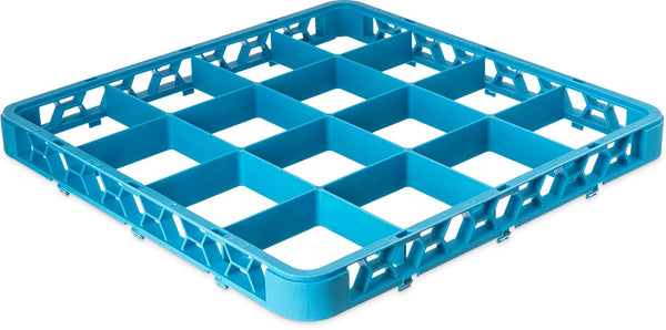 Carlisle FoodService Products RE1614 OptiClean 16 Compartment Divided Glass Rack Extender, Blue