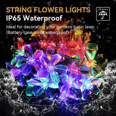LIGHTOP 30LED L LAMPOP Flower Fairy Lights Battery Operated String Lights Cherry Blossom Waterproof Indoor Decoration