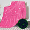 Glow in The Dark Blanket for Kids, Soft Cozy Warm Fuzzy Throw Blanket with Pink Glowing Stars