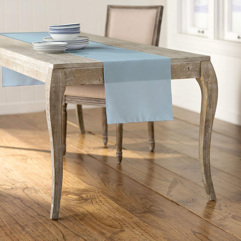LA Linen Polyester Poplin Table Runner, 14 x 108-Inch, Light Blue