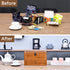 2-layer 14 WELLAND Wood Tea Bag Organizer, Storage Box with Clear Acrylic Window, Compartments Large Capacity Tea Bag