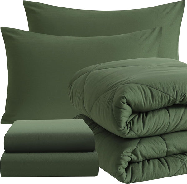 NTBAY Twin Comforter Set with Sheets, 5 Pieces Soft and Breathable Twin