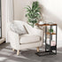 C Shaped End Table, Small Side Table for Couch, Recliner, Slide Under Sofa Tray Desk Snack Tables with Storage Bag