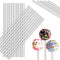 Zopeal 200 Pieces Clear Acrylic Lollipop Sticks for Cake Pops, Candy Treats, Wedding Halloween Christmas Toppers (4
