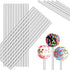 Zopeal 200 Pieces Clear Acrylic Lollipop Sticks for Cake Pops, Candy Treats, Wedding Halloween Christmas Toppers (4
