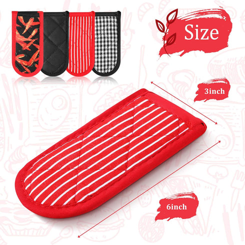 Geiserailie 8 Pieces Non-Slip Pan Handle Sleeve, Heat Resistant Pot Sleeve Grip, Machine Washable Cast Iron Handle