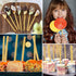 ZHBDMGK 26Pcs 26Pcs 22Yd Bling Sticks for Candy Apples, Caramel Apple Wooden Pointed Skewers with Glass Bag and Glitter