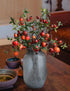 Forlaoers 4pcs 31" Tall Red Berries Pomegranate Faux Plants Stem Fake Tree Branches with Fruits Leaves Artificial